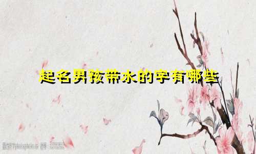 起名男孩带水的字有哪些
