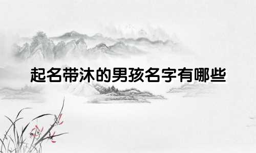 起名带沐的男孩名字有哪些