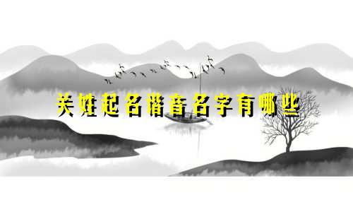 关姓起名谐音名字有哪些