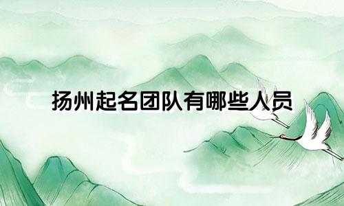 扬州起名团队有哪些人员