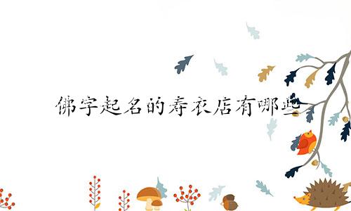 佛字起名的寿衣店有哪些