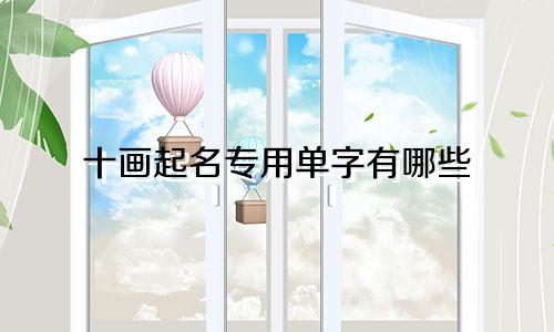 十画起名专用单字有哪些
