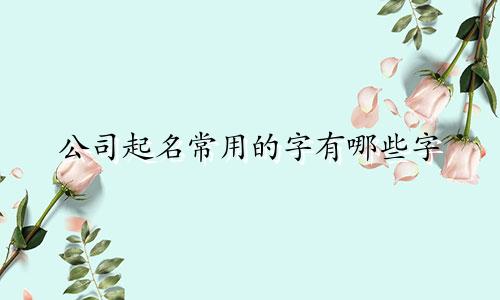 公司起名常用的字有哪些字