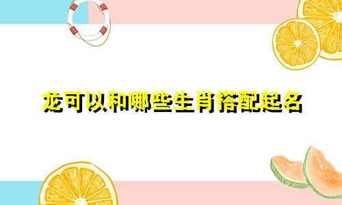 龙可以和哪些生肖搭配起名