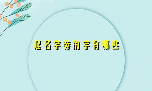 起名字旁的字有哪些
