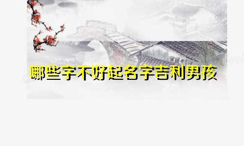 哪些字不好起名字吉利男孩