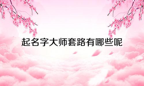 起名字大师套路有哪些呢