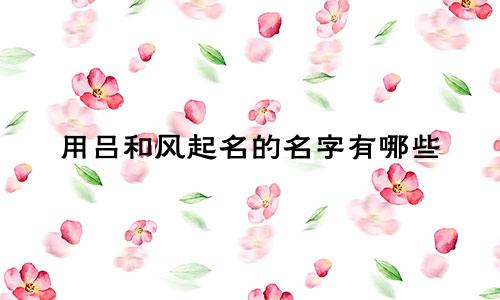 用吕和风起名的名字有哪些
