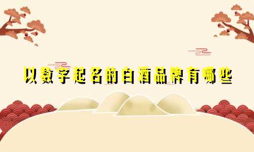 以数字起名的白酒品牌有哪些