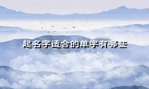 起名字适合的单字有哪些