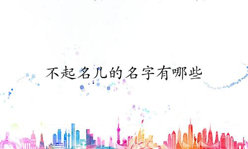 不起名儿的名字有哪些