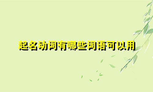 起名动词有哪些词语可以用