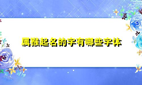 属猴起名的字有哪些字体