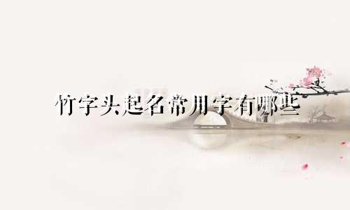 竹字头起名常用字有哪些