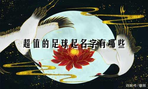 超值的足球起名字有哪些