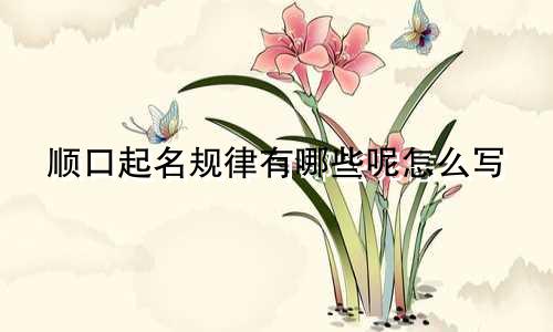 顺口起名规律有哪些呢怎么写