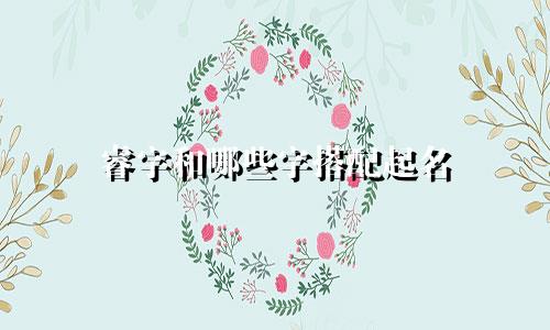 睿字和哪些字搭配起名