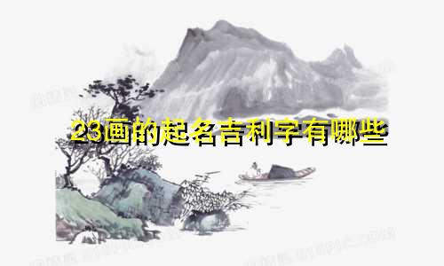 23画的起名吉利字有哪些