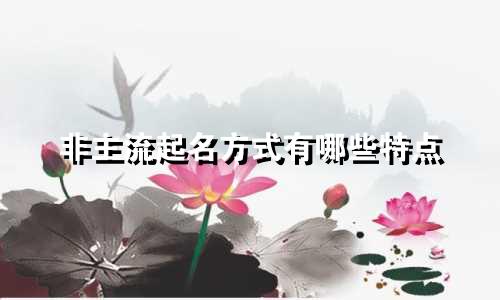 非主流起名方式有哪些特点