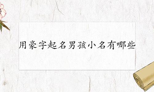 用豪字起名男孩小名有哪些