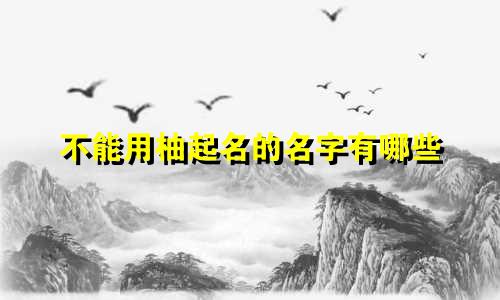 不能用柚起名的名字有哪些