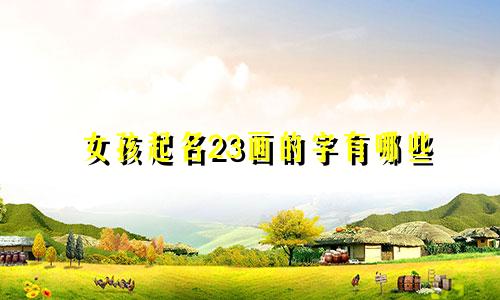 女孩起名23画的字有哪些