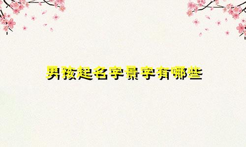 男孩起名字景字有哪些