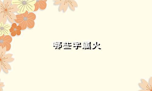 哪些字属火 公司起名字