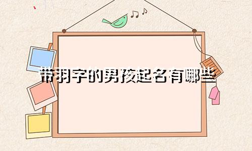 带羽字的男孩起名有哪些