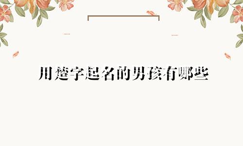 用楚字起名的男孩有哪些