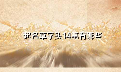起名草字头14笔有哪些