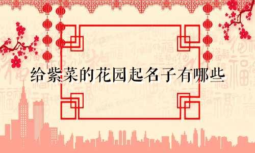 给紫菜的花园起名子有哪些