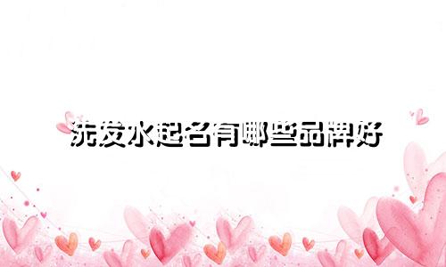 洗发水起名有哪些品牌好