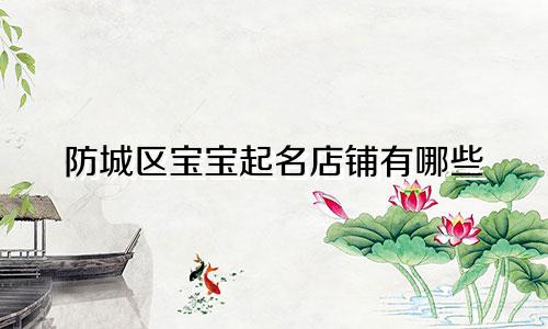 防城区宝宝起名店铺有哪些