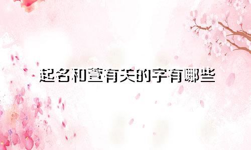 起名和萱有关的字有哪些