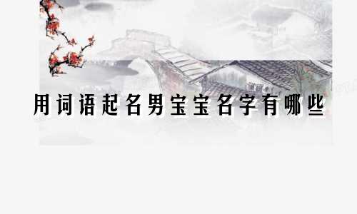 用词语起名男宝宝名字有哪些
