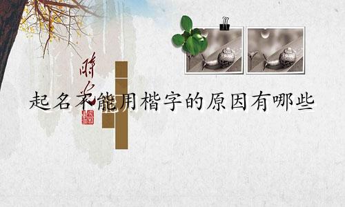 起名不能用楷字的原因有哪些