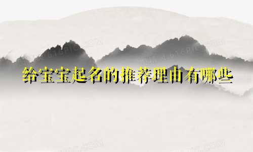 给宝宝起名的推荐理由有哪些