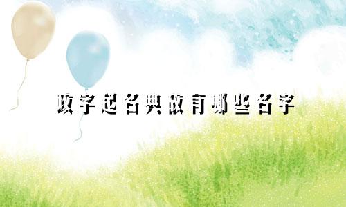 政字起名典故有哪些名字