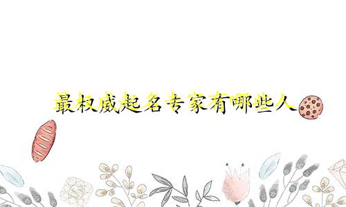 最权威起名专家有哪些人