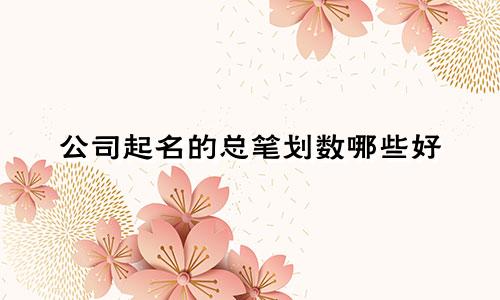 公司起名的总笔划数哪些好