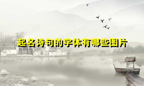 起名诗句的字体有哪些图片