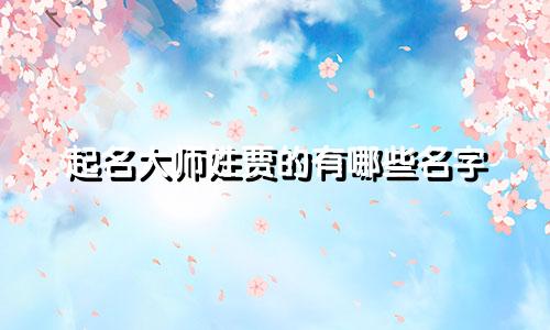 起名大师姓贾的有哪些名字