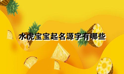 水虎宝宝起名源字有哪些