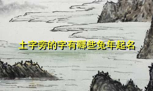 土字旁的字有哪些兔年起名