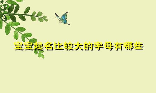 宝宝起名比较大的字母有哪些