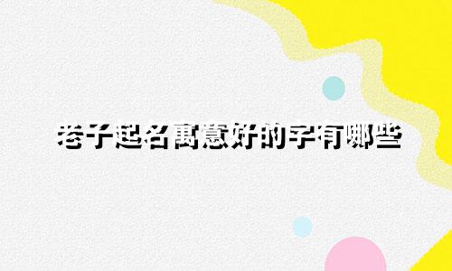 老子起名寓意好的字有哪些