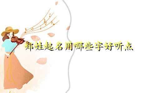郑姓起名用哪些字好听点