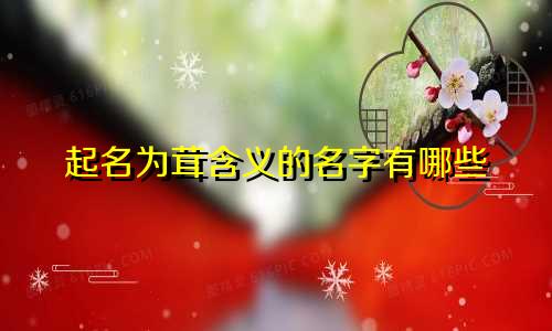 起名为茸含义的名字有哪些