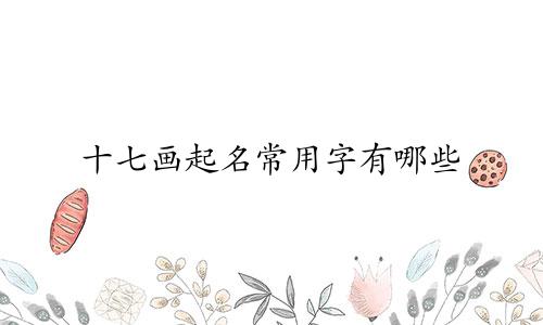 十七画起名常用字有哪些